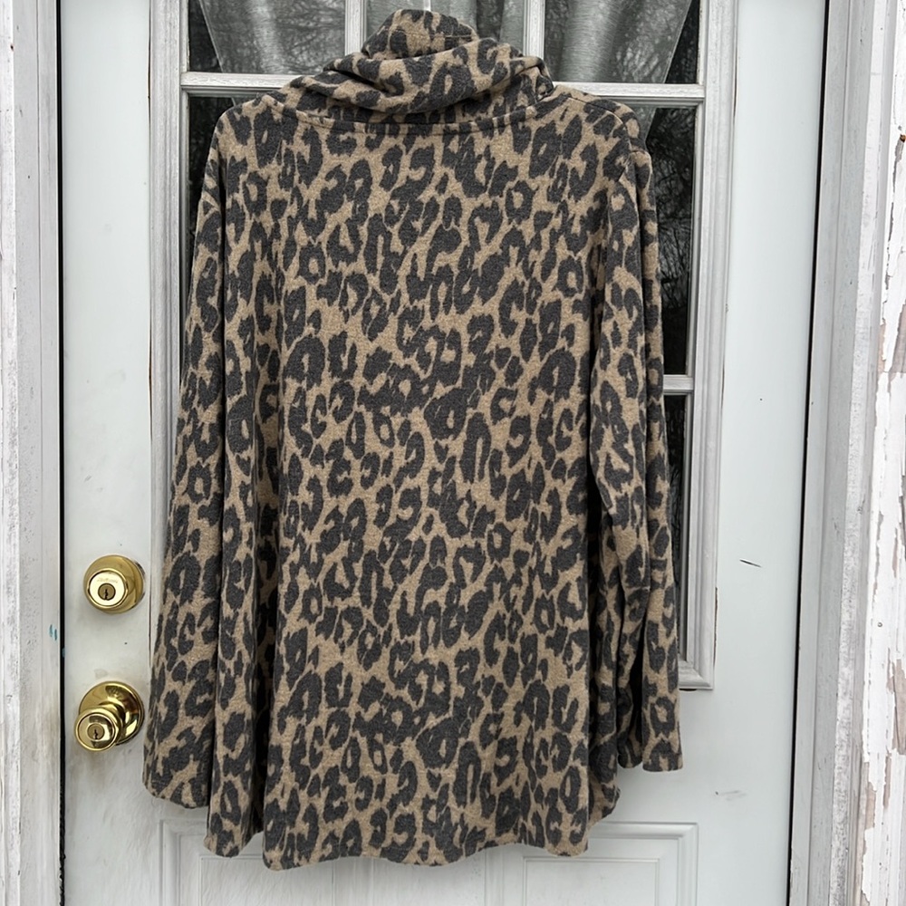 NWT Moondance Long Sleeve Cowl Neck Leopard Print Top ~ Women’s 3X - Picture 4 of 5